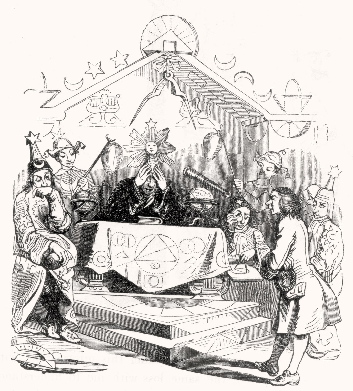 Gulliver in front of the King of Laputa by Grandville