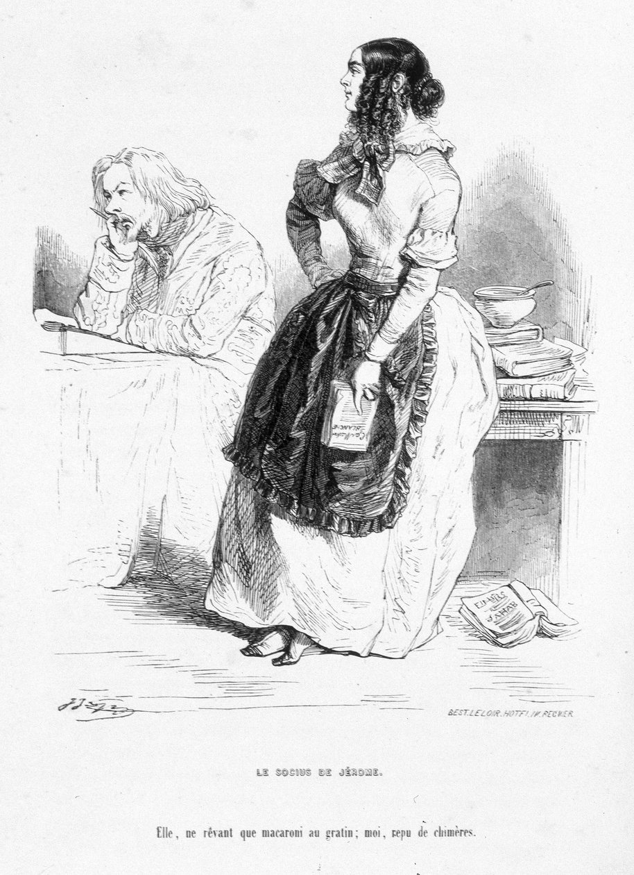 Jérôme Paturot concerned, renounces his dreams. Cartoon In 