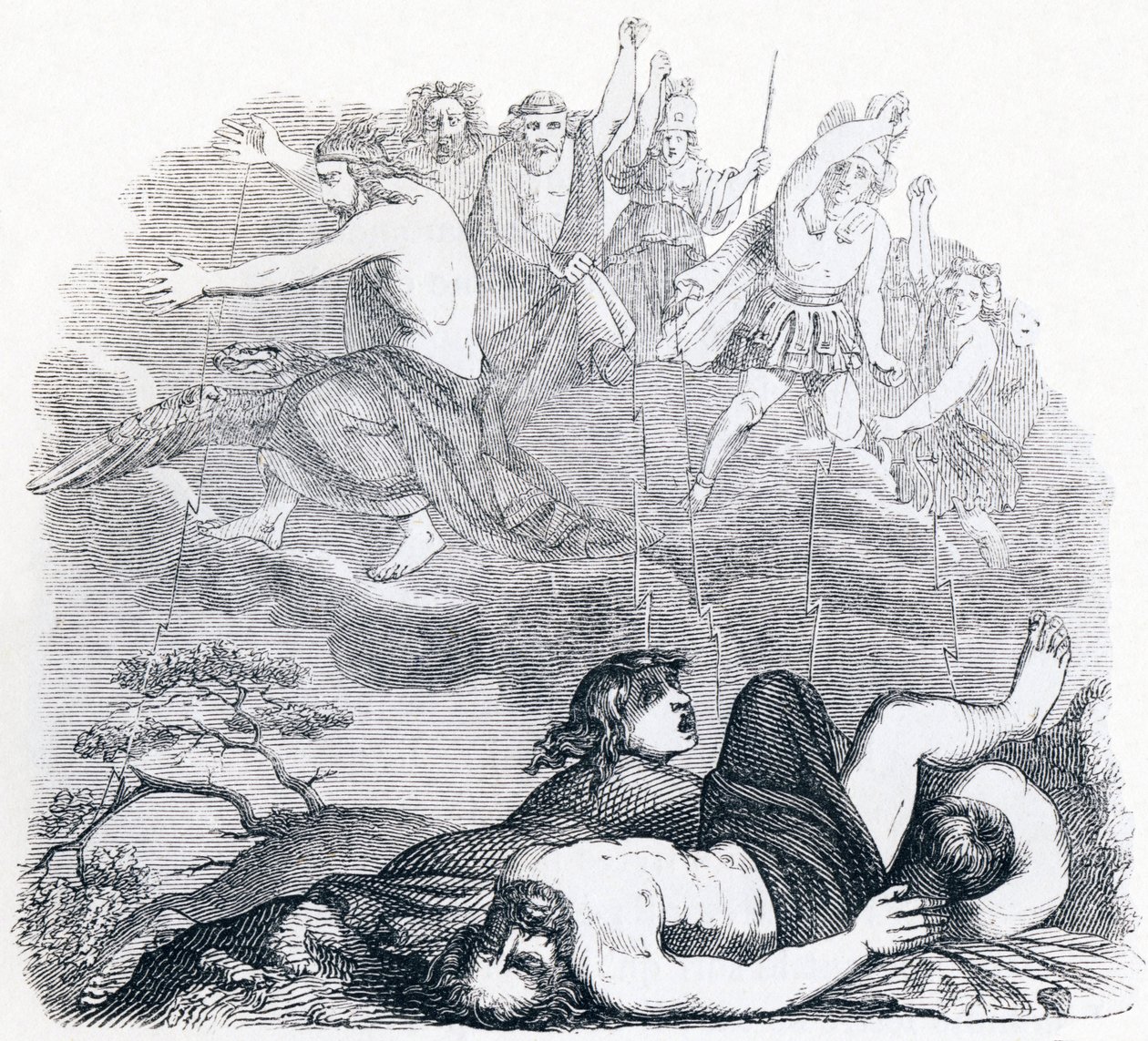 Jupiter and the Thunders - Fables by La Fontaine by Grandville