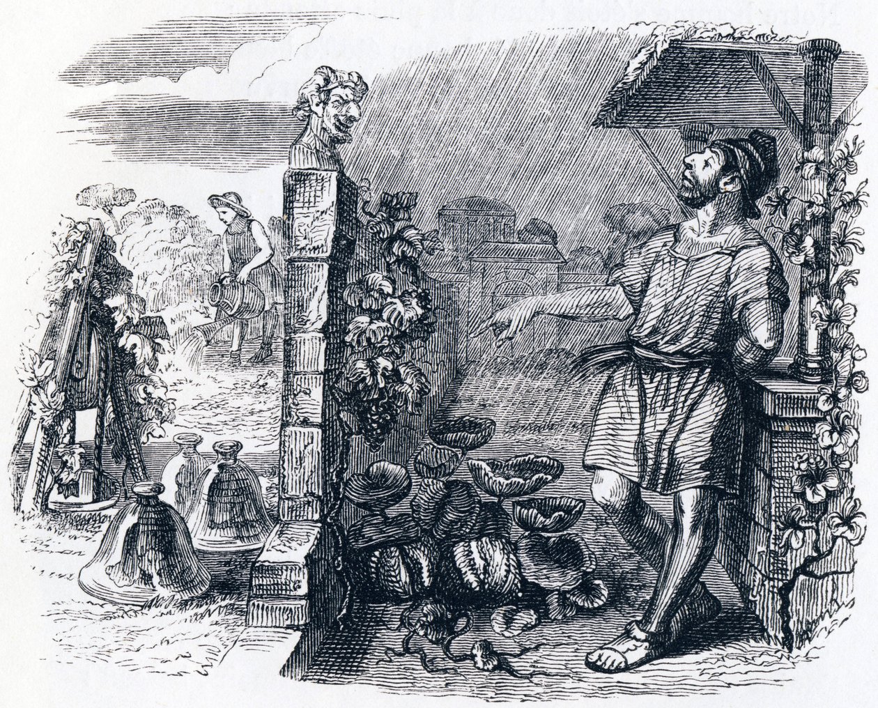 Jupiter and the Farmer - Fables by La Fontaine by Grandville