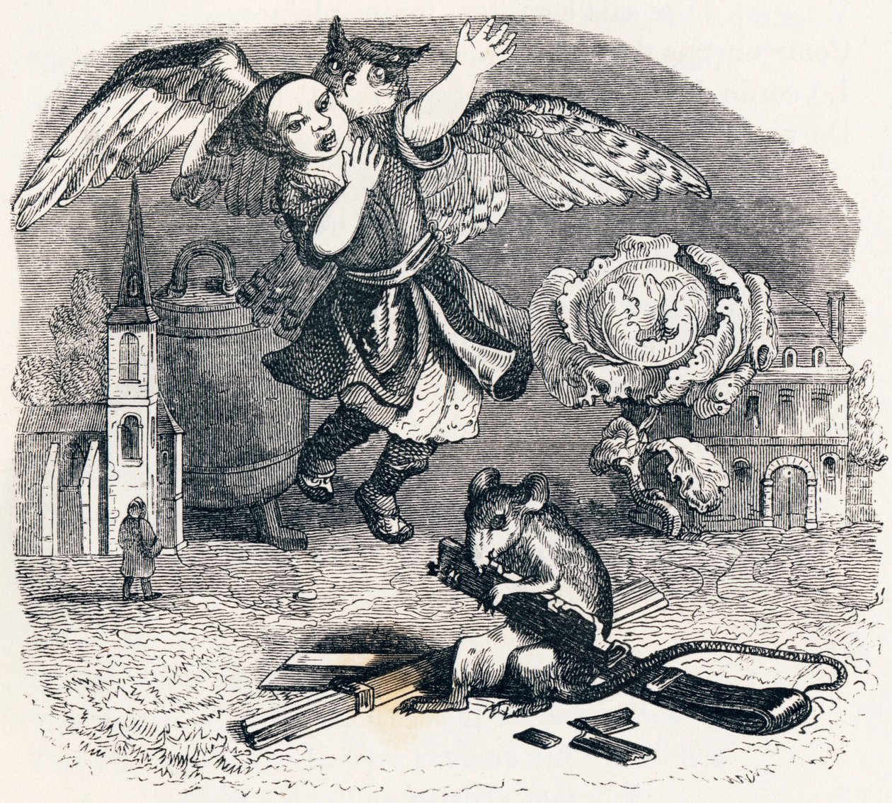 The Unfaithful Depositary - Fables by La Fontaine by Grandville