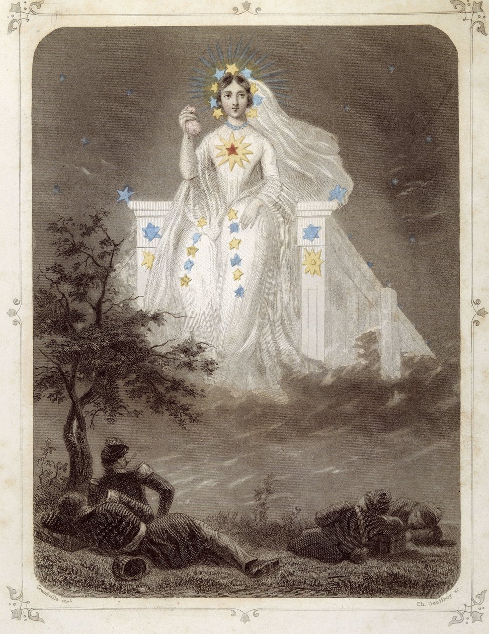 Stars: Woman representing La belle étoile - by Grandville by Grandville