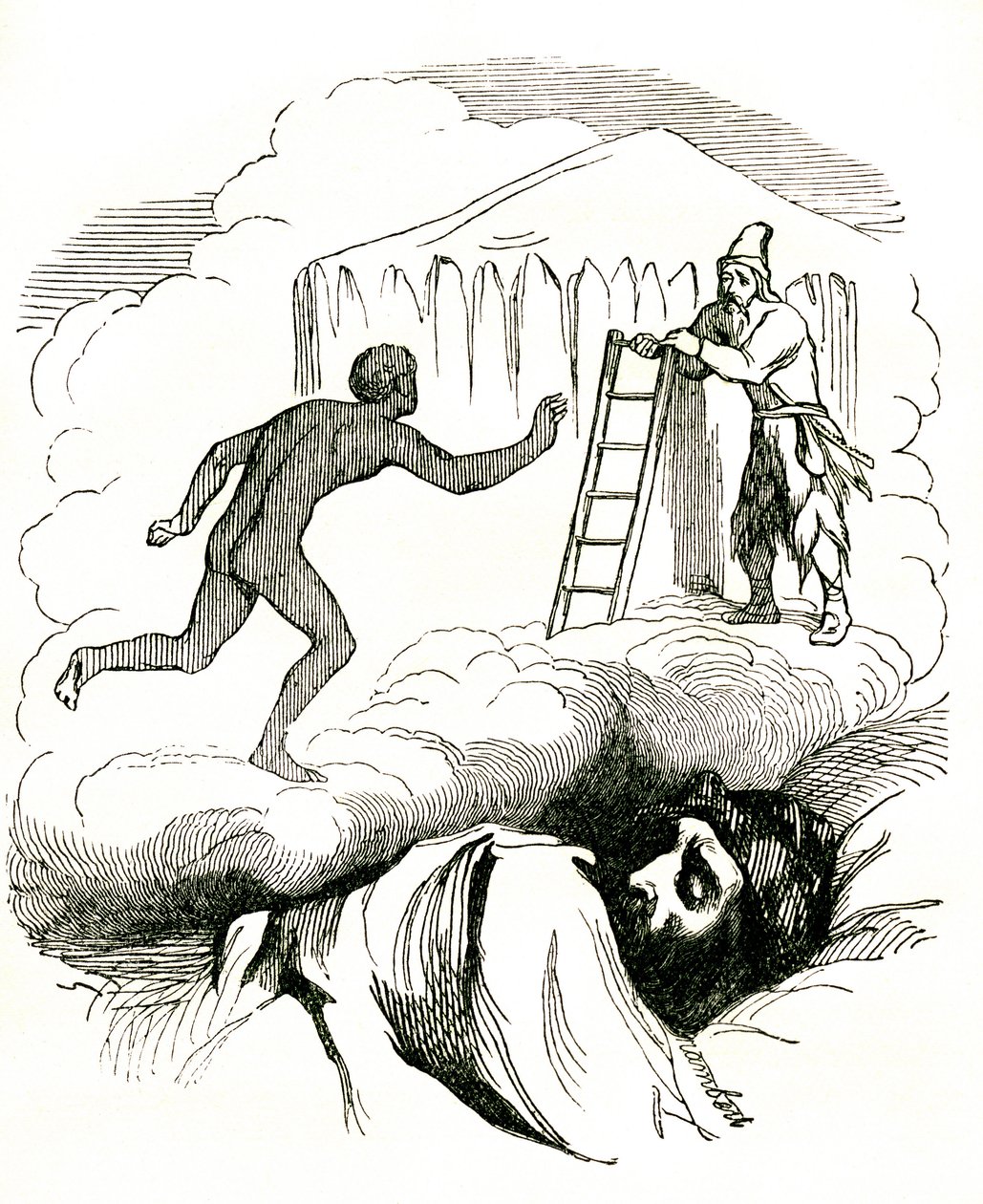 The Adventures of Robinson Crusoe by Daniel Defoe, late 19th century (engraving) by Grandville (1803 47)