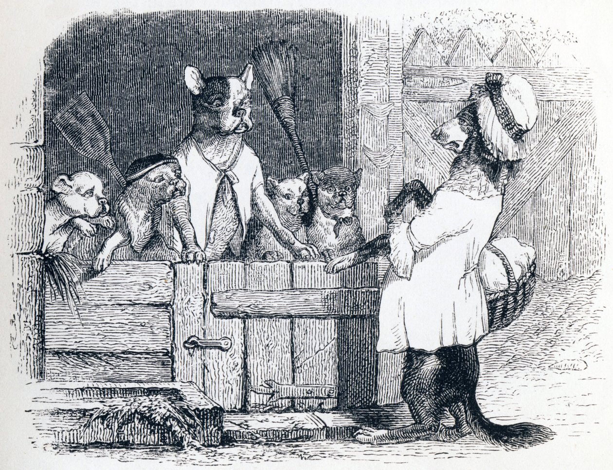 The Lice and His Companion - Fables by La Fontaine by Grandville