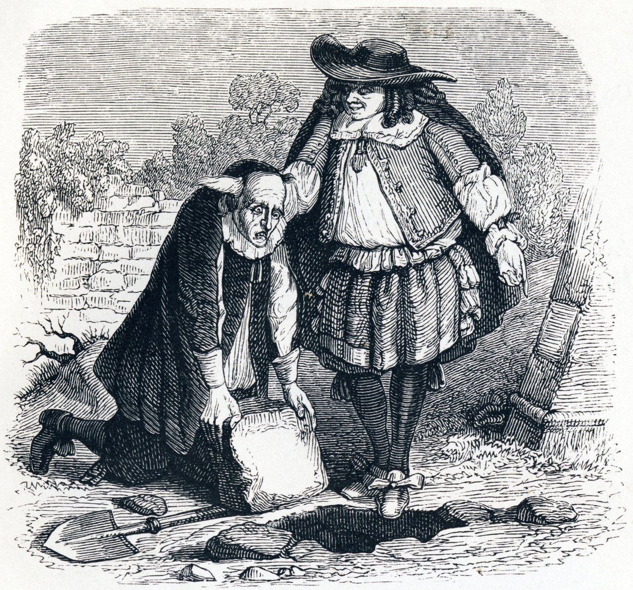 The Stingy Who Has Lost His Treasure - Fables by La Fontaine by Grandville