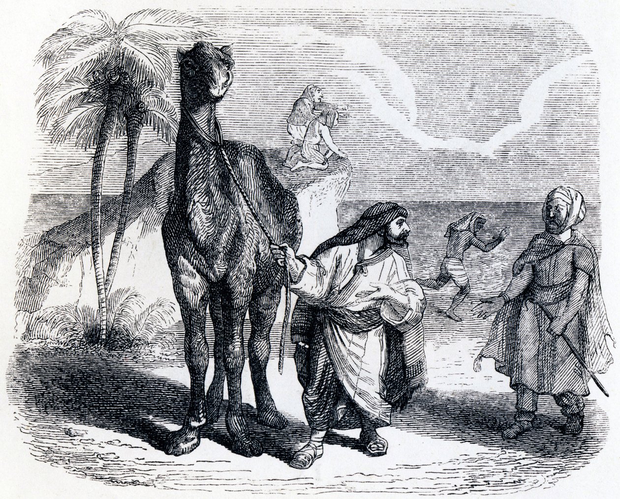The Camel and the Floating Sticks - Fables by La Fontaine by Grandville