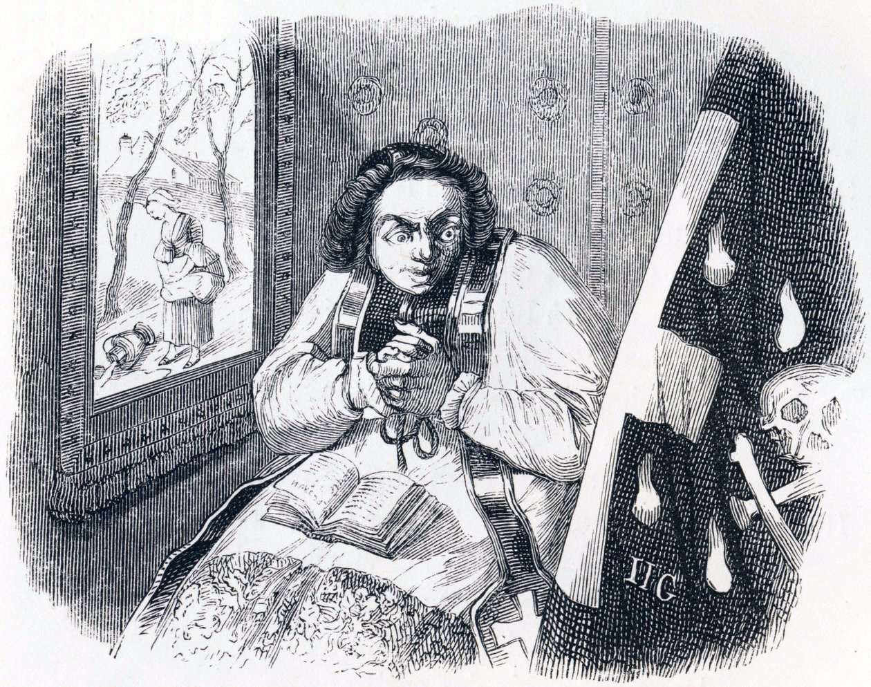 The Cure and Death - Fables by La Fontaine by Grandville