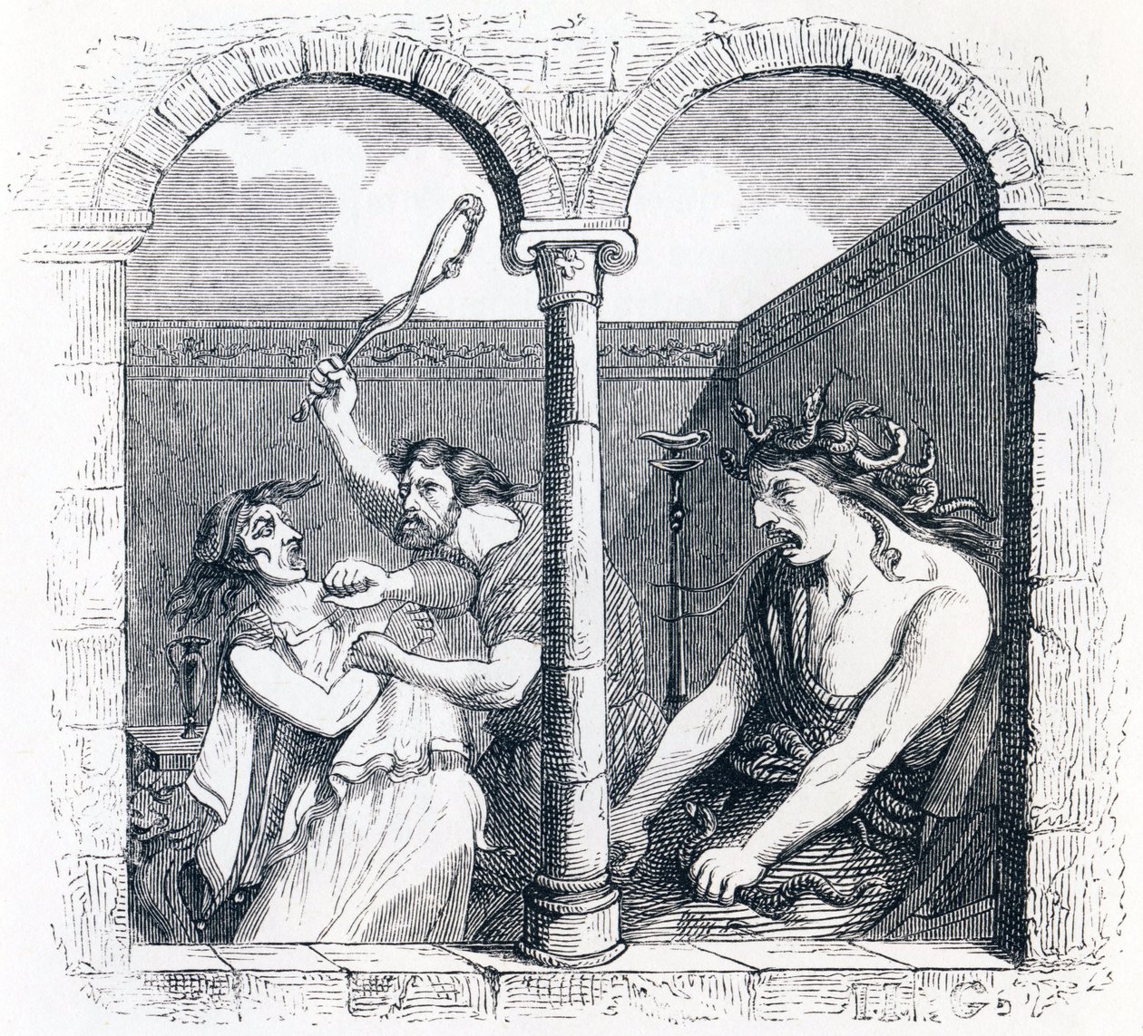 The Discord - Fables by La Fontaine by Grandville