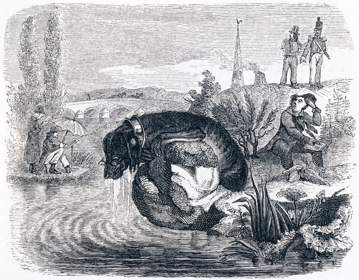 The Dog That Gives Up Its Prey for the Shade - Fables by La Fontaine by Grandville