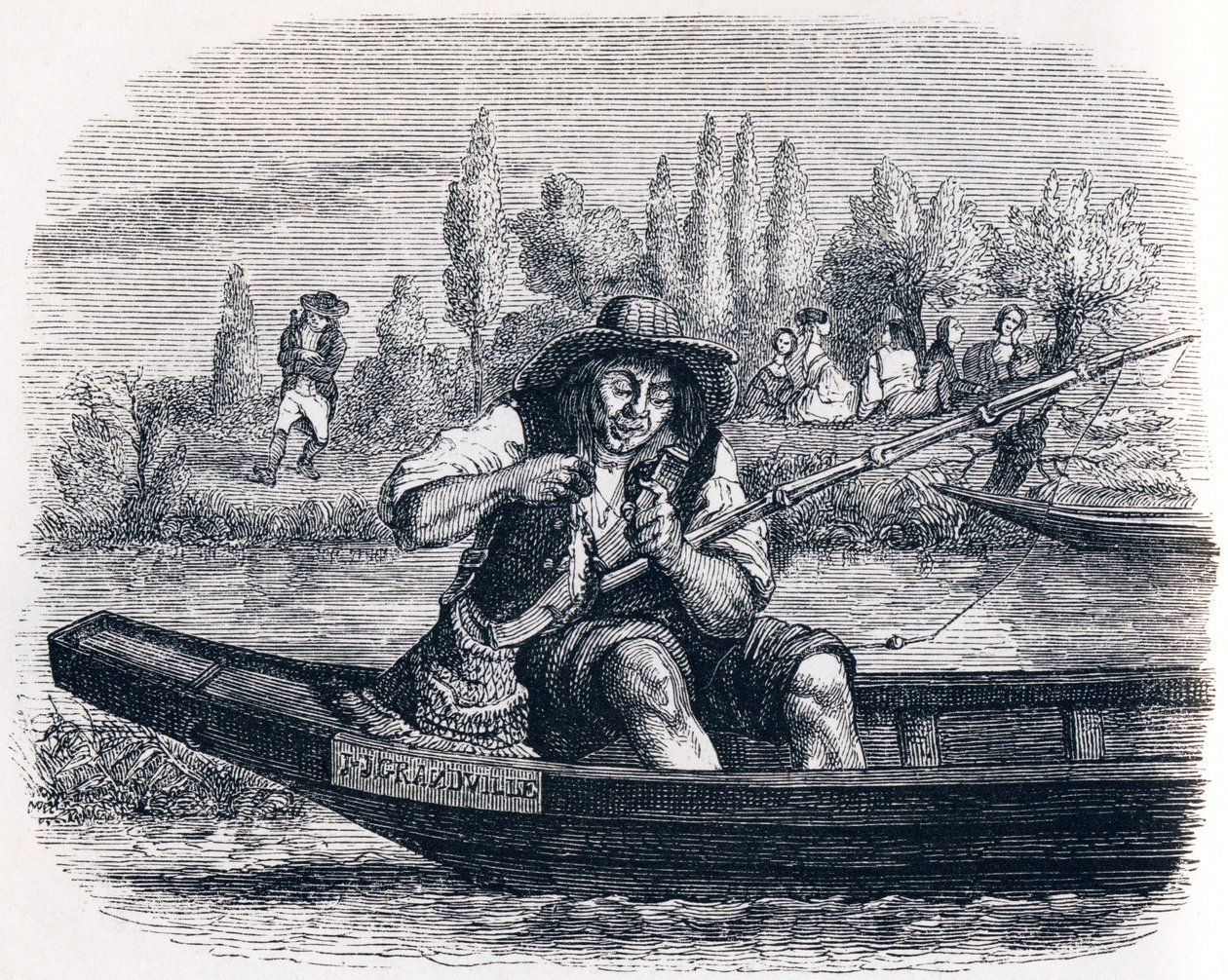 The Little Fish and the Fisherman - Fables by La Fontaine by Grandville