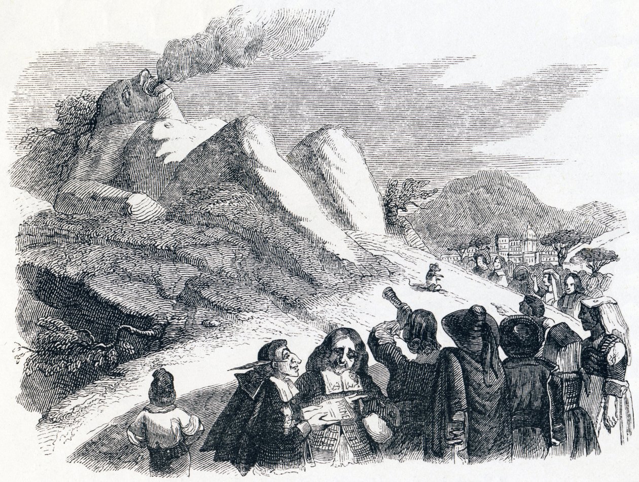 The Mountain Who Gives Birth - Fables by La Fontaine by Grandville