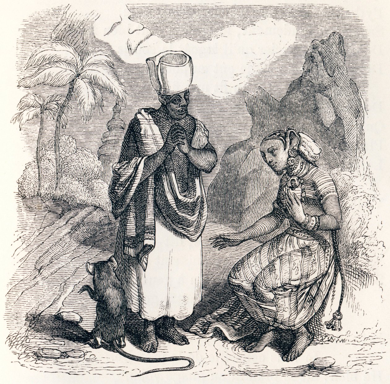The Mouse is Metamorphosed as a Girl - Fables by La Fontaine by Grandville