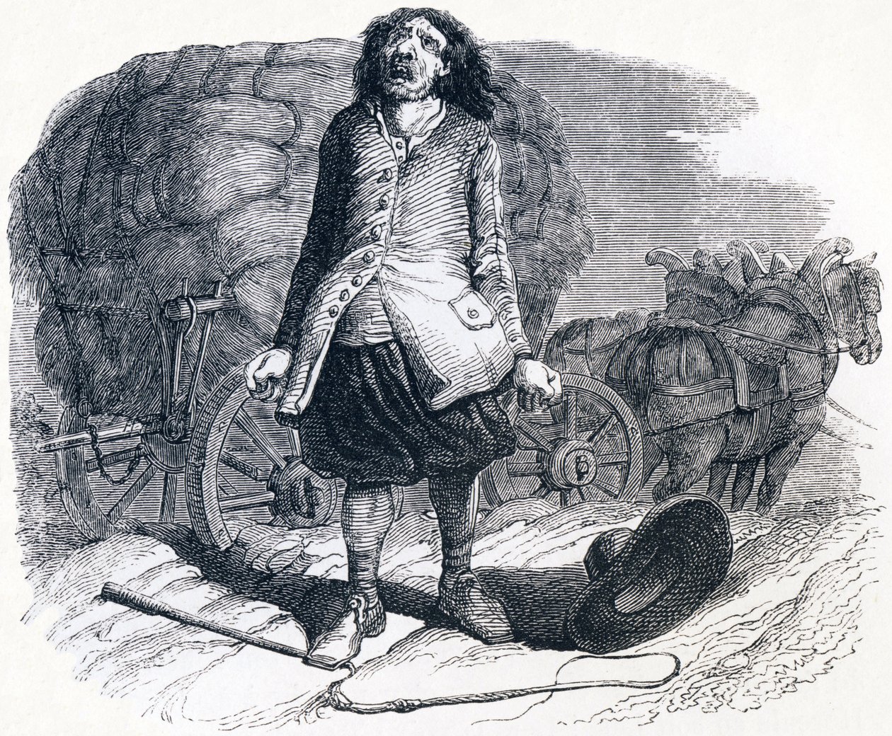 The Muddy Cartwright - Fables by La Fontaine by Grandville