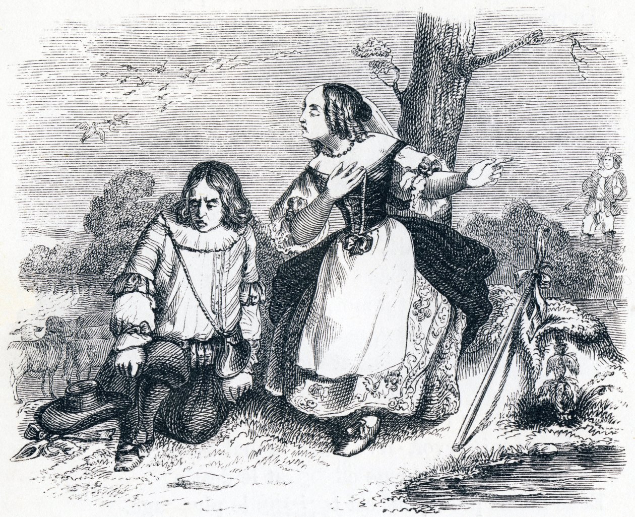 Tircis & Amarante - Fables by La Fontaine by Grandville