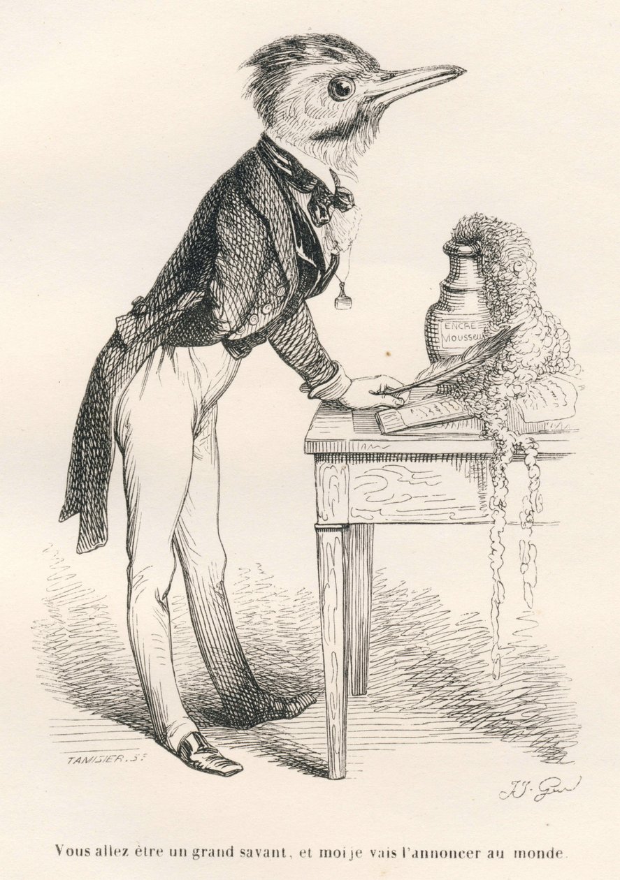 You Are Going to Be a Great Scholar, and I Will Announce It to the World. Illustrated vignettes by JJ Granville. Engraving signed Tamisier in the section titled 