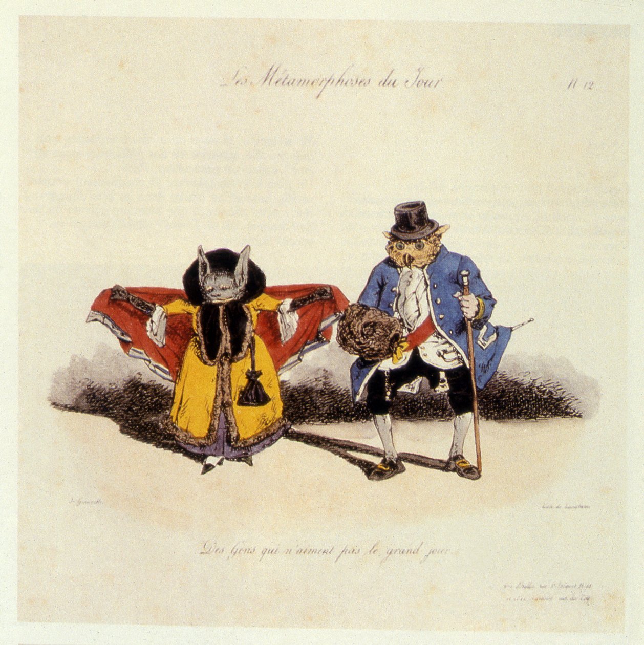 People Who Do Not Like the Broad Daylight, 1854 by Grandville
