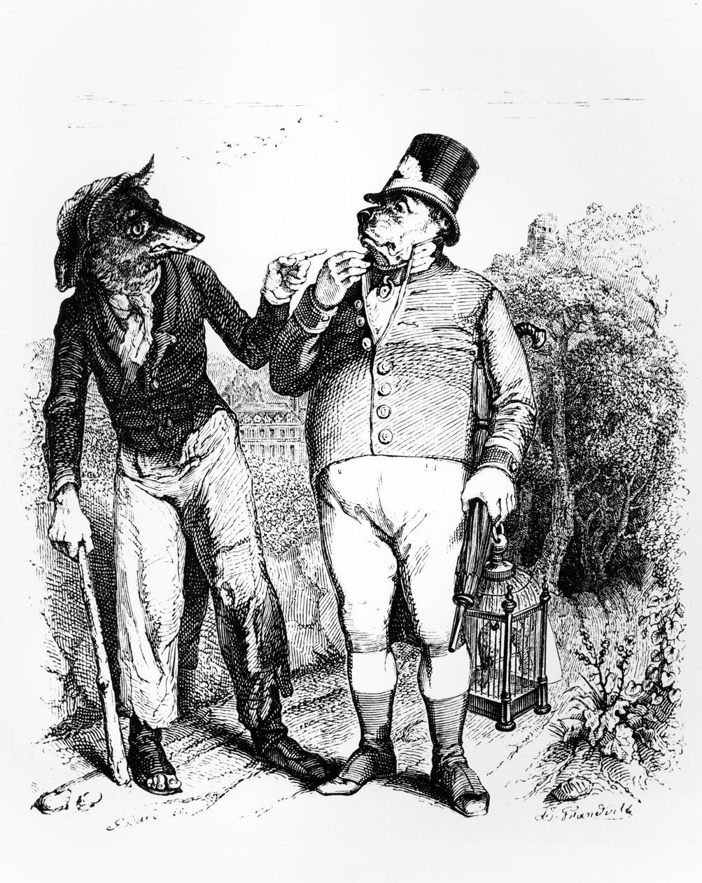 The Dog and the Wolf, illustration for 