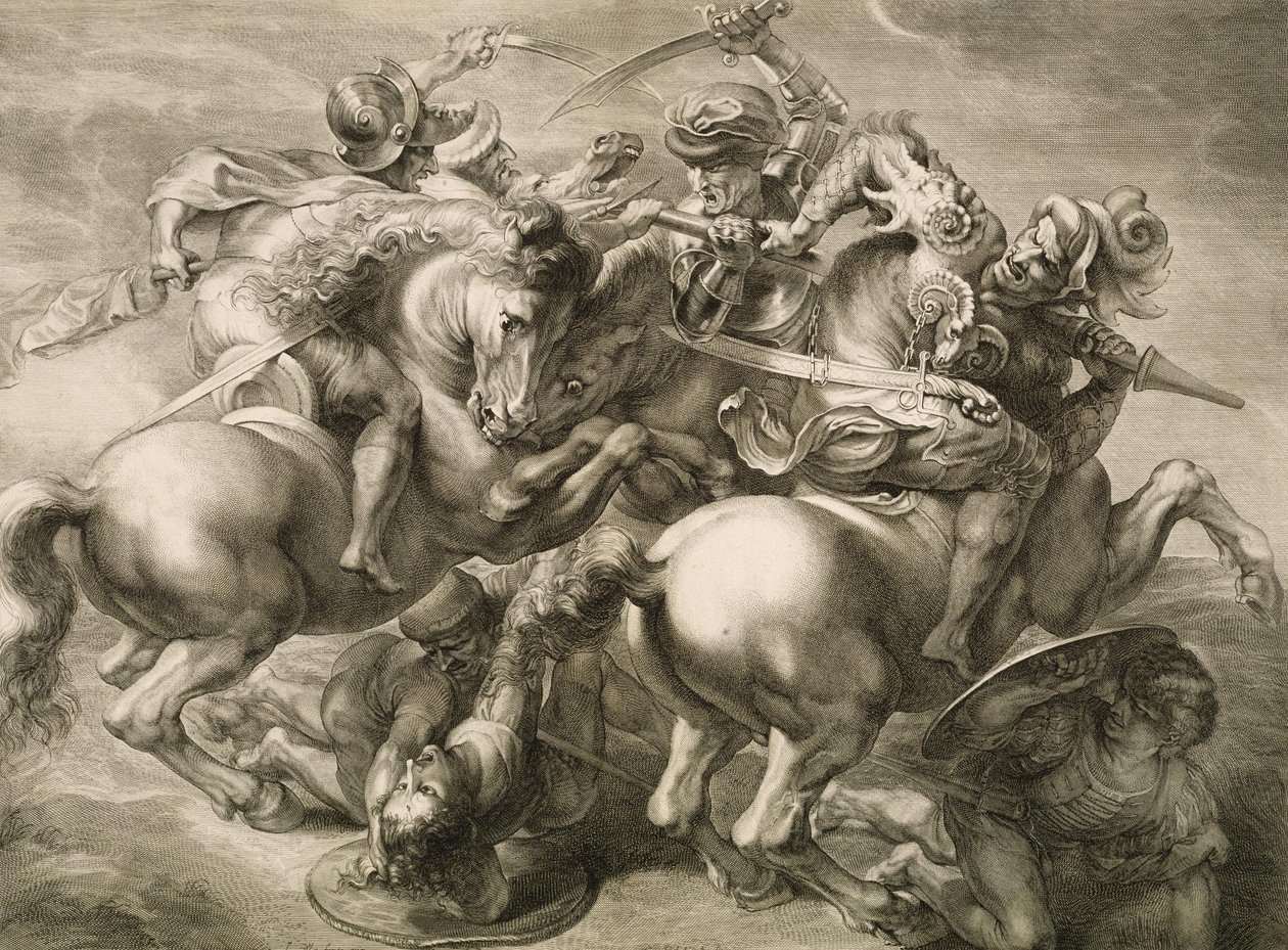 The Battle of Four Horsemen (Battle of Anghiari) by Gérard Edelinck