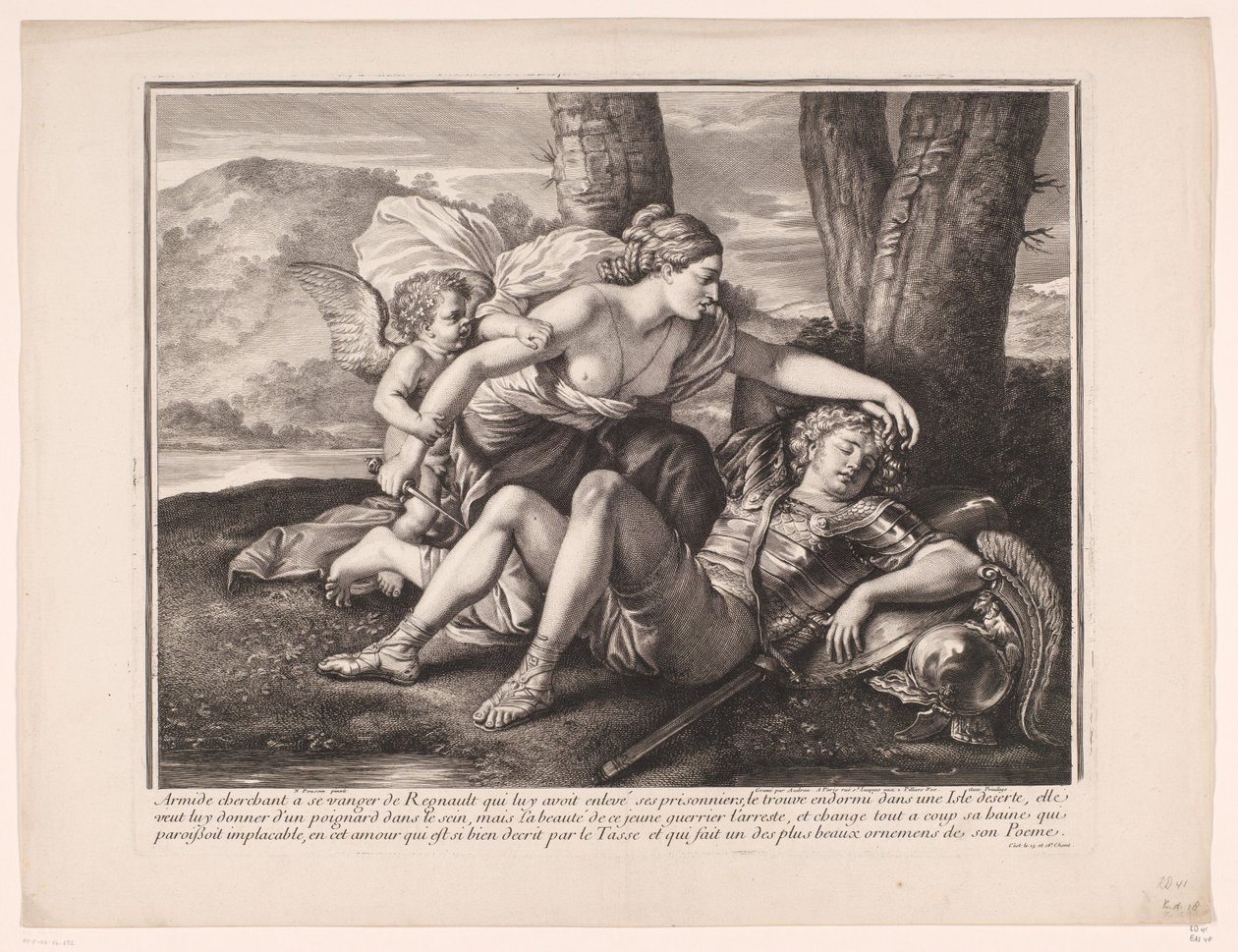 Rinaldo and Armida by Gérard Audran (attributed to)