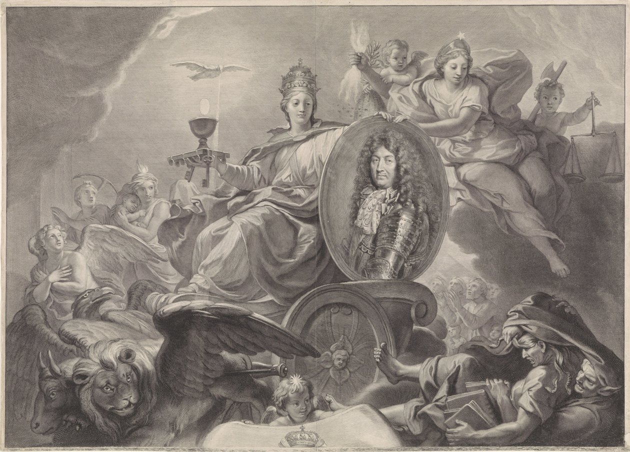 Allegorical Portrait of Louis XIV, King of France by Gérard Edelinck