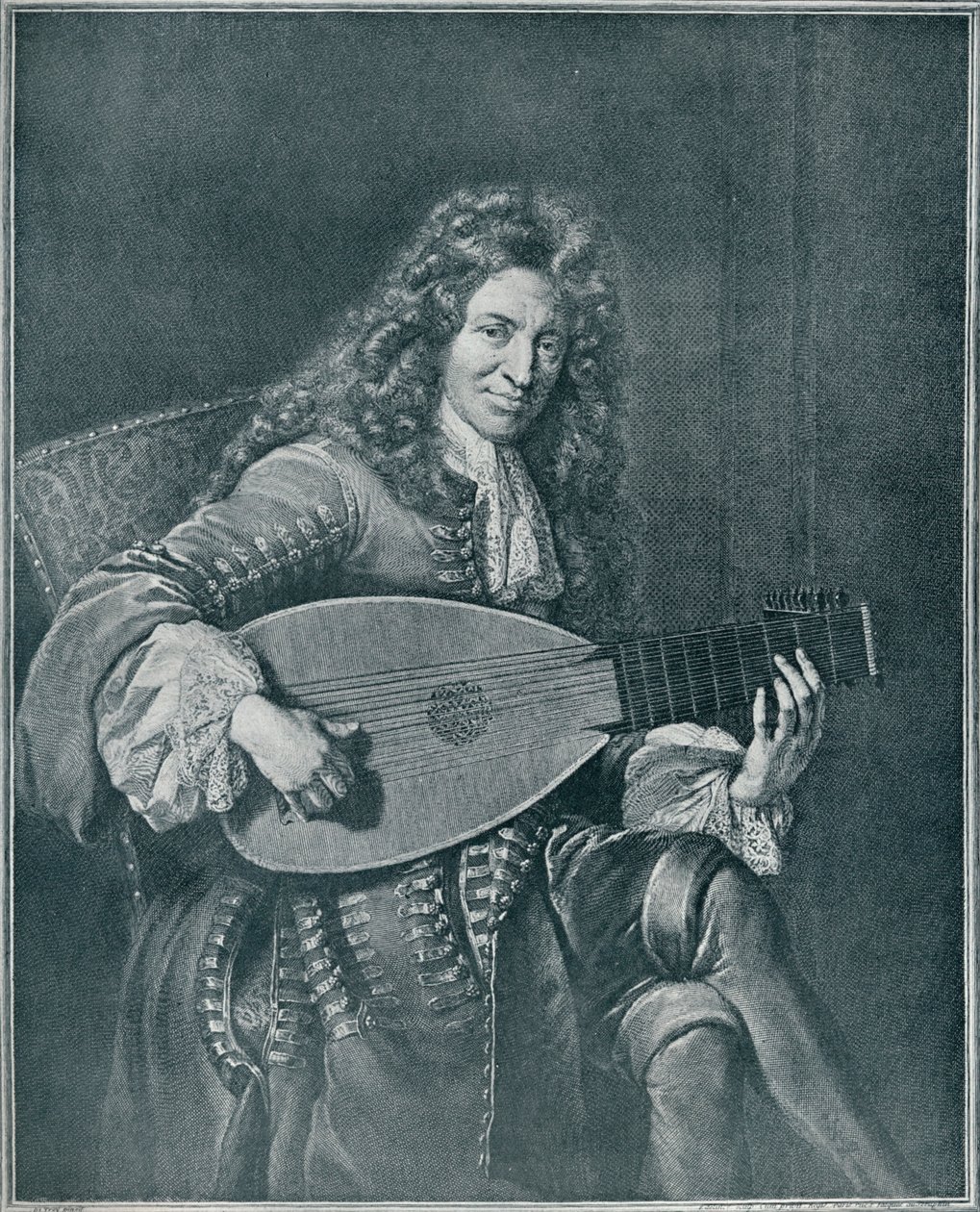 Charles Mouton, c1626-1710. French lutenist and lute composer, 1909 by Gérard Edelinck