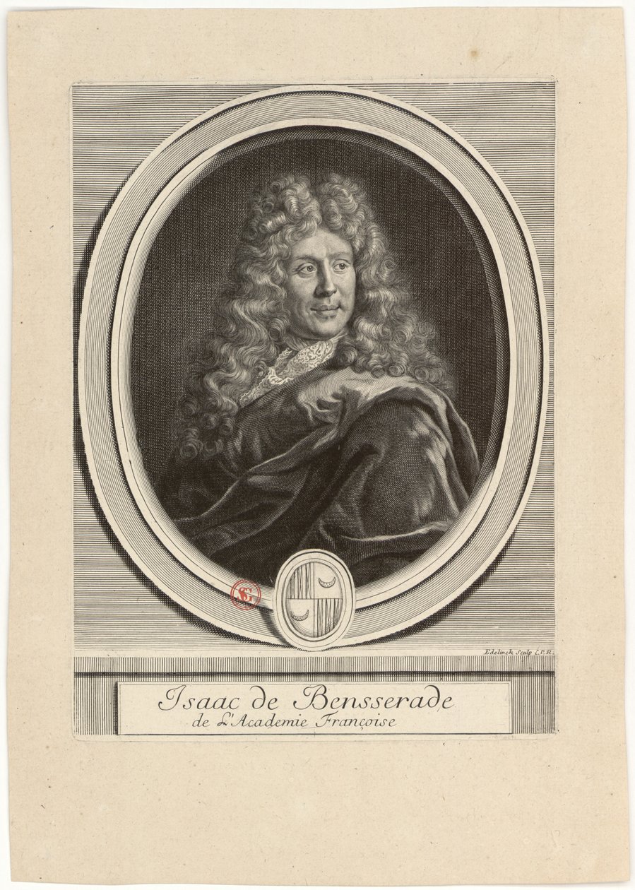 Isaac de Bensserade of the French Academy by Gérard Edelinck