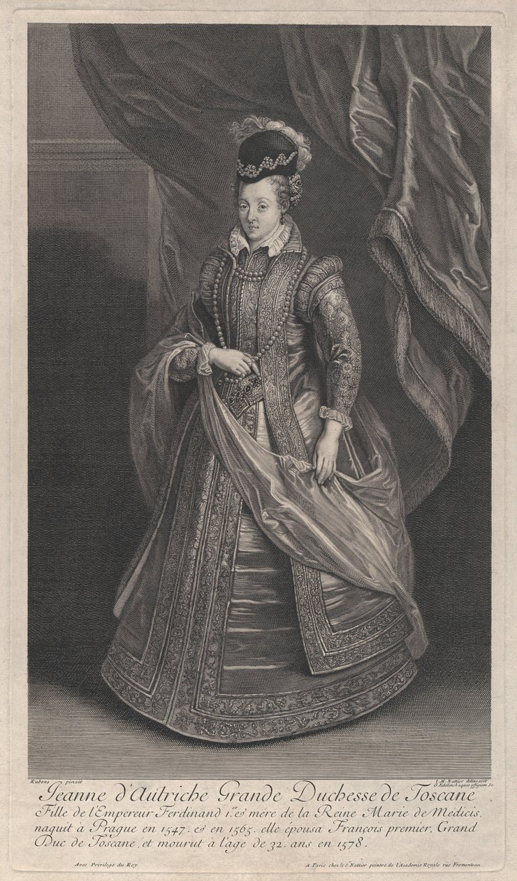 Portrait of Joanna of Austria, Grand Duchess of Tuscany by Gérard Edelinck