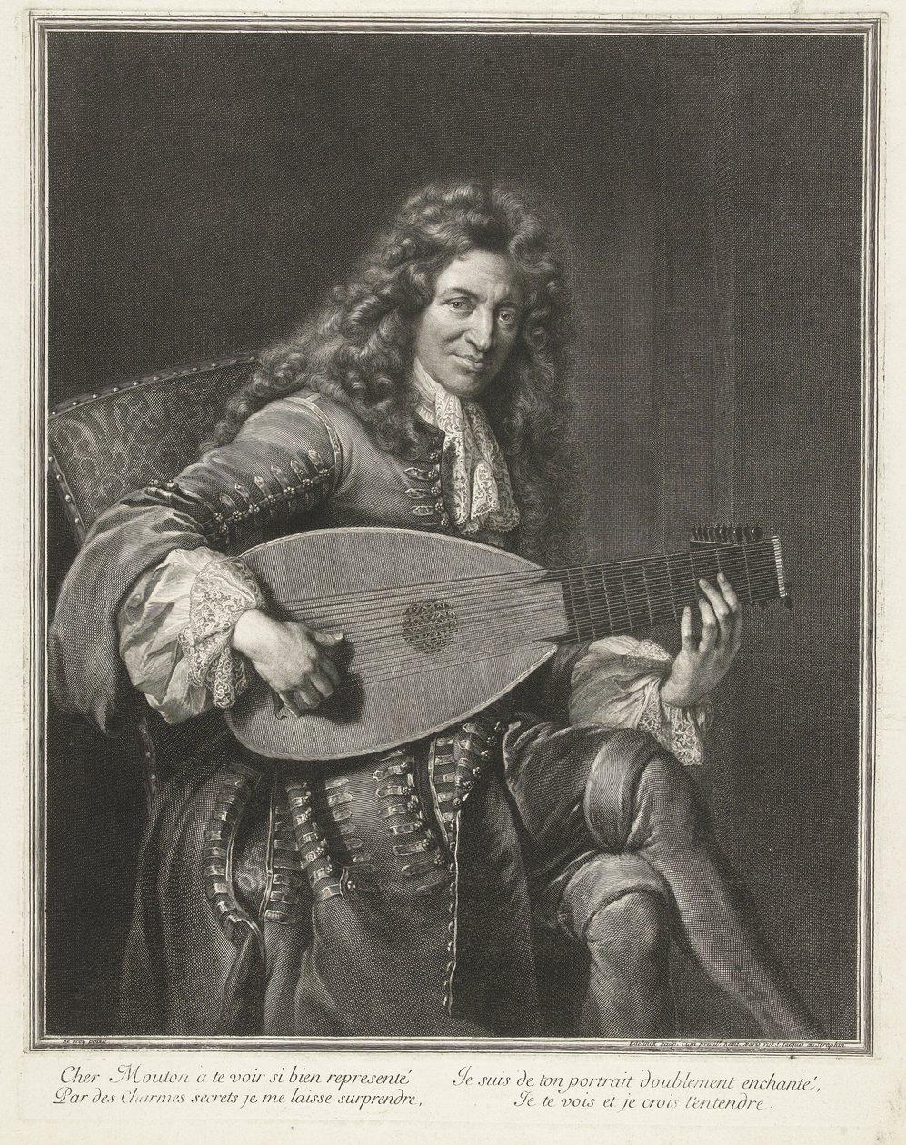 Portrait of the Composer Charles Mouton by Gérard Edelinck