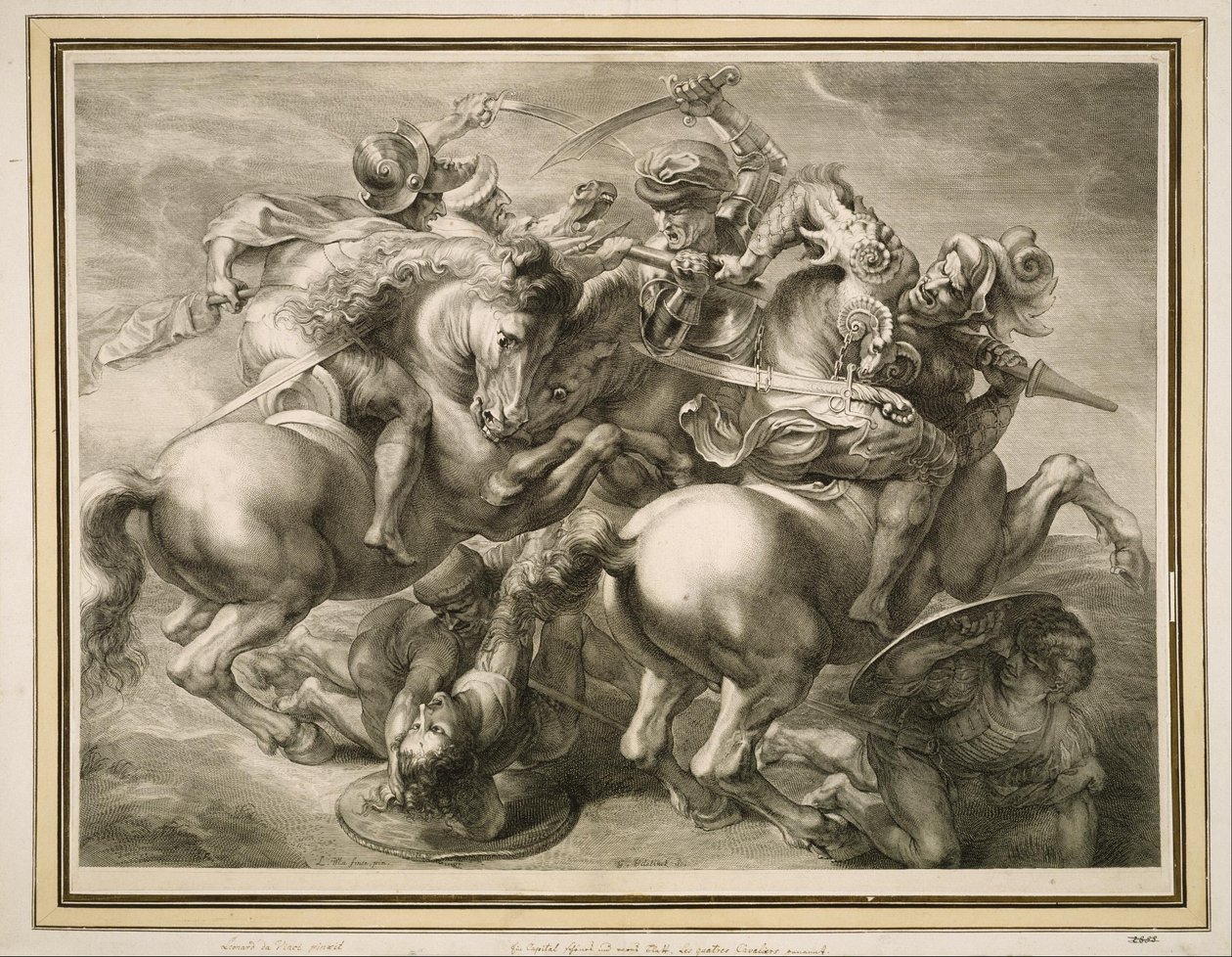 The Battle of Four Horsemen (Battle of Anghiari) by Gérard Edelinck