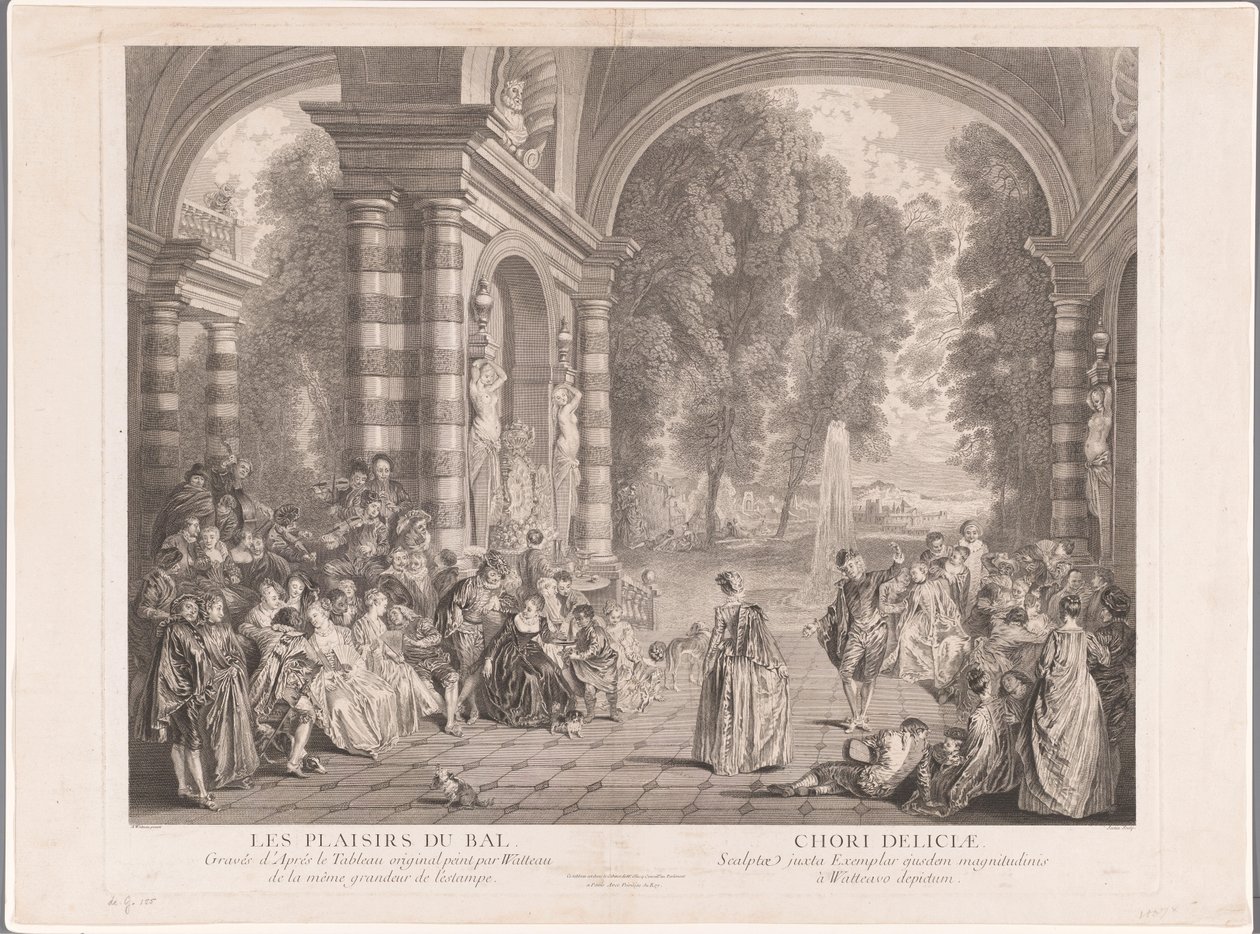 Elegant Company on a Terrace Overlooking a Park by Gérard Jean Baptiste Scotin (II)