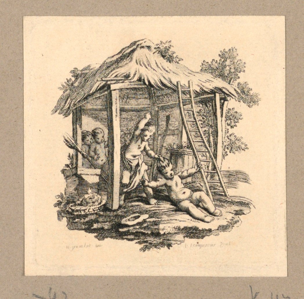 A Girl Spanks a Boy by Gravelot