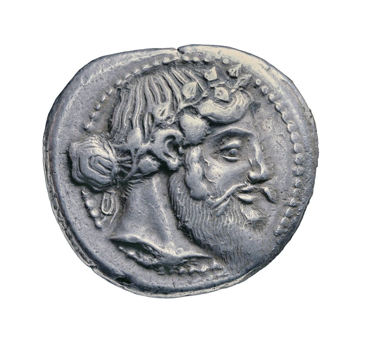 Ancient Greek silver coin from Naxus, 460 BC by Greek