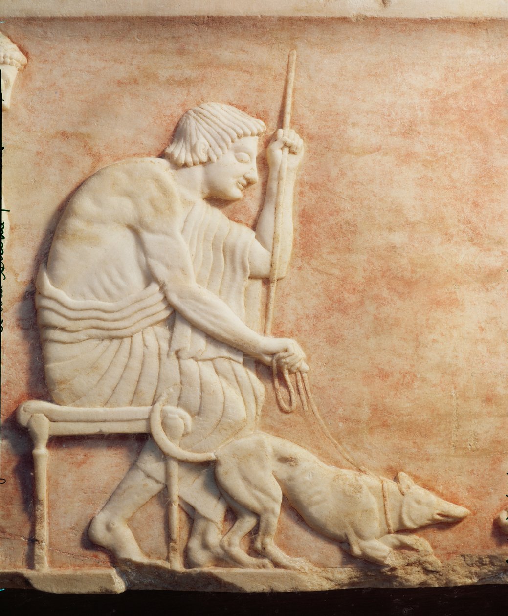 Animal baiting, relief from a statue base found in the Dipylon cemetery (detail) by Greek