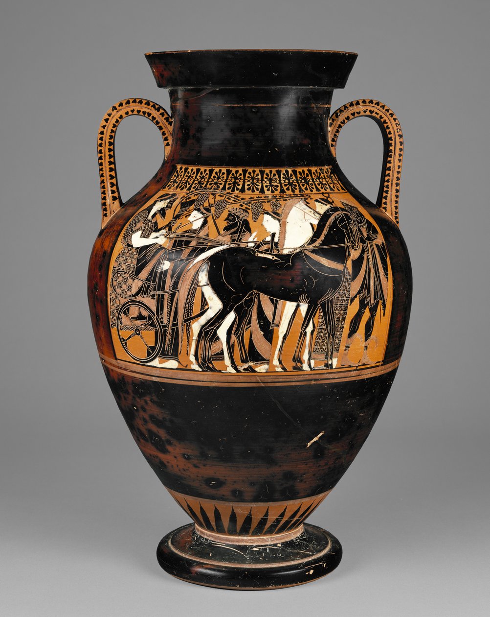Athenian Attic black-figure amphora with Dionysus and Ariadne by Greek