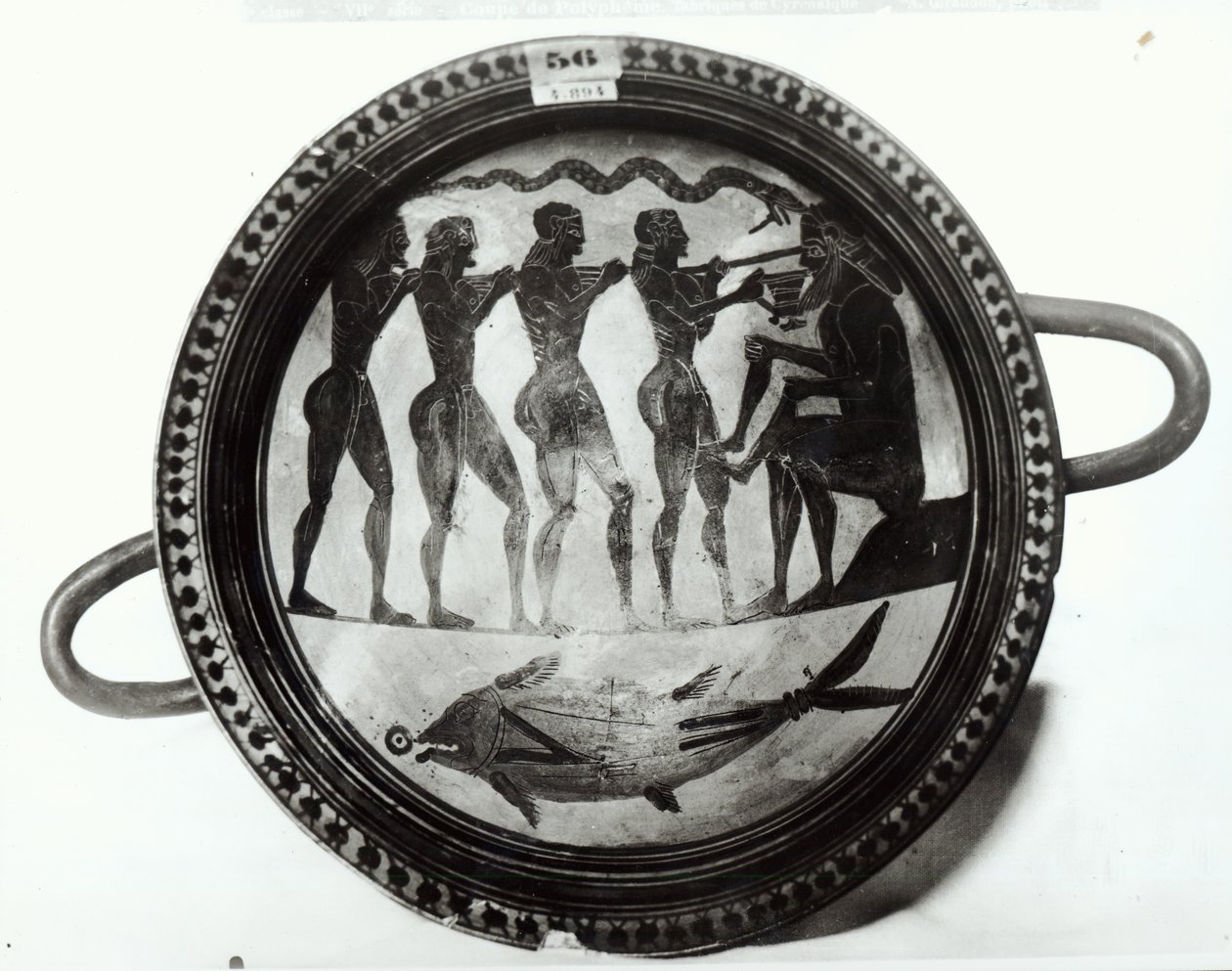 Cup depicting Ulysses and his Companions Blinding Polyphemus by Greek