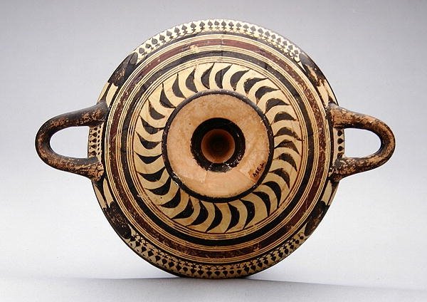 Laconian Kylix Cup Depicting Zeus and Hermes, c.550-530 BC by Greek