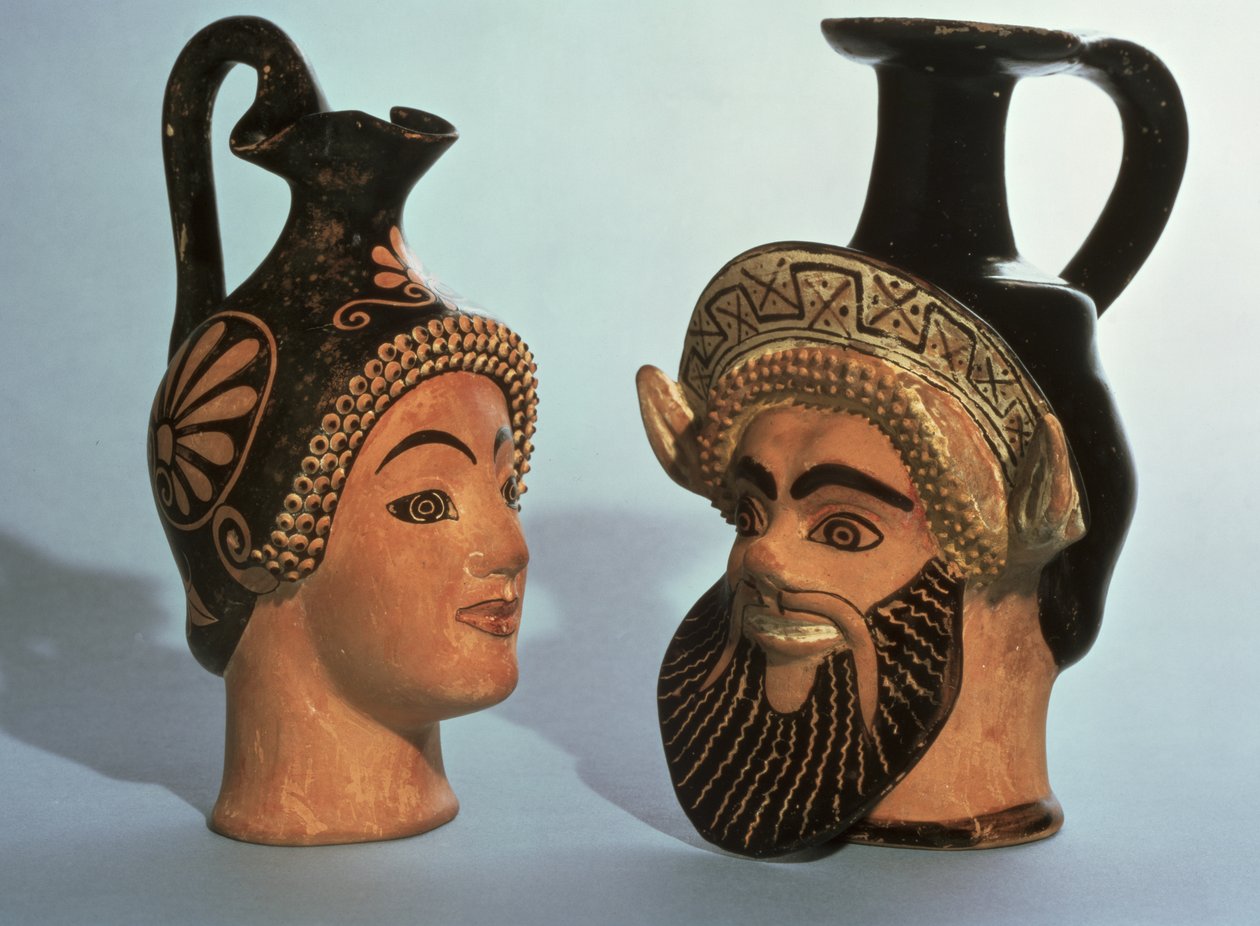 Oinochoe Head-Vases, Probably from Athens, c.500-450 BC by Greek