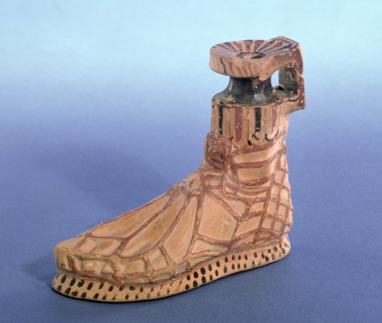 Perfume Bottle in the Shape of a Sandaled Foot, Greek, from Taranto by Greek