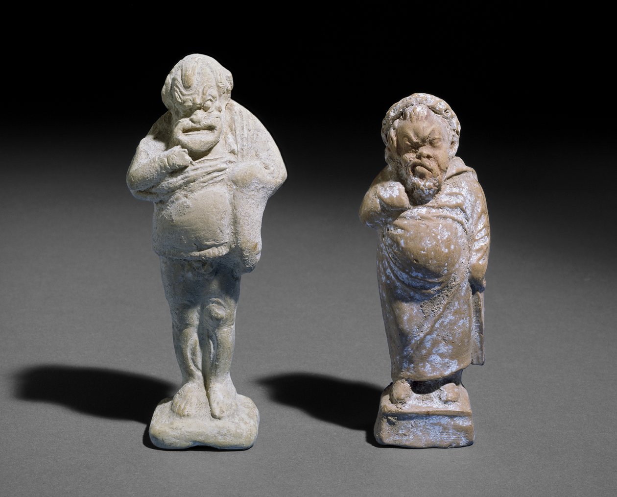 Terracotta figurine of a male comic actor by Greek