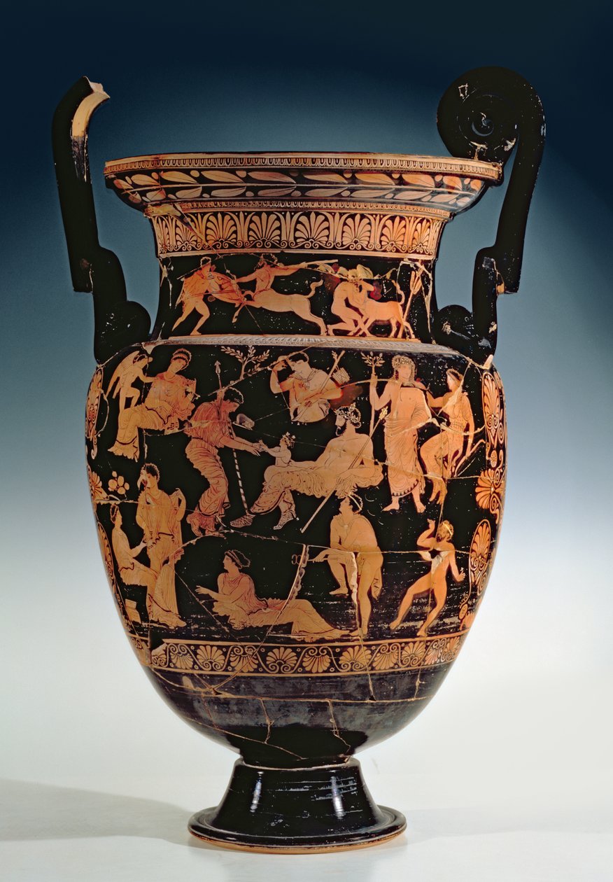The Birth of Dionysus, Proto-Apulian Red-Figure Krater by Greek