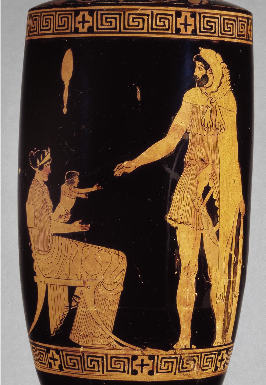 Attic Red-Figure Lekythos Depicting Herakles (detail) by Greek