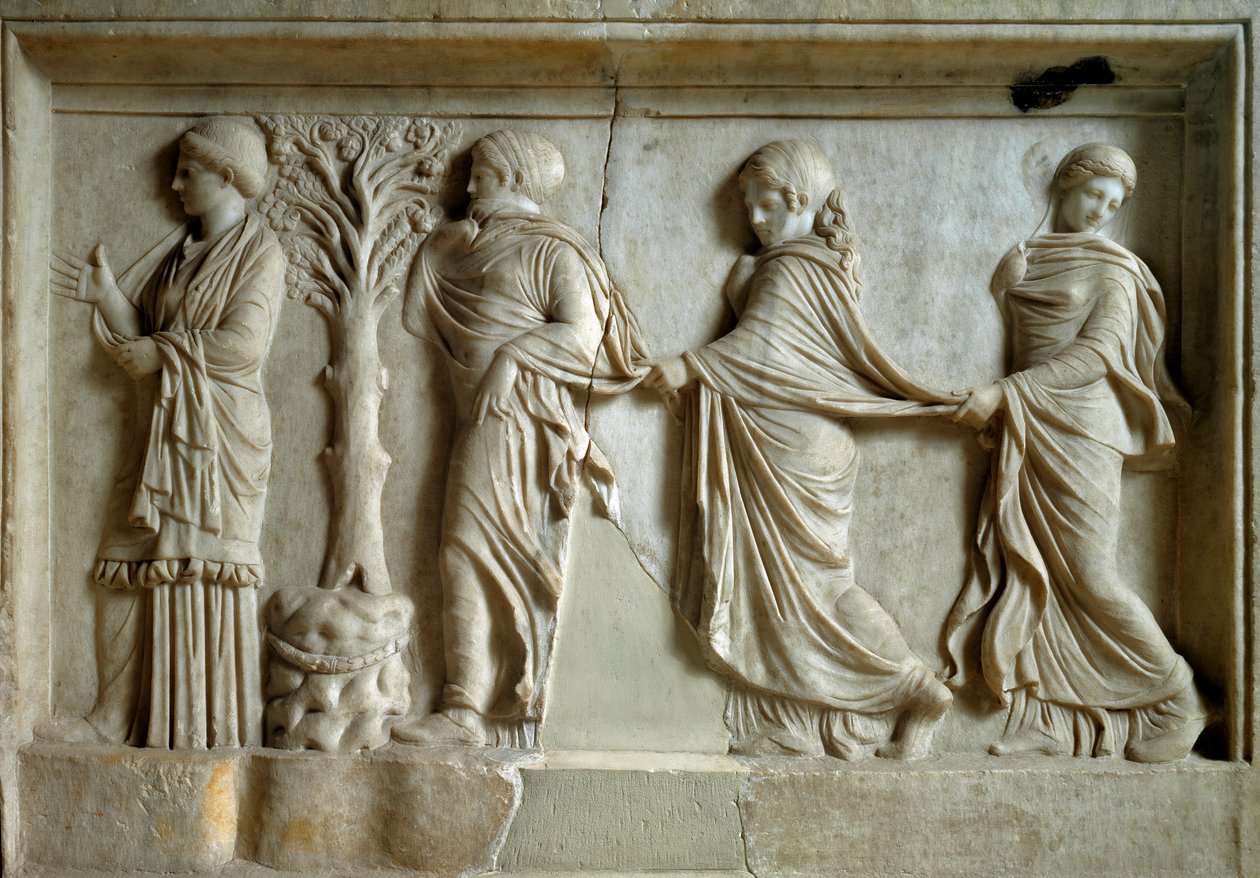 Greek Art: Low Relief Representing Three Nymphs Following a Young Woman