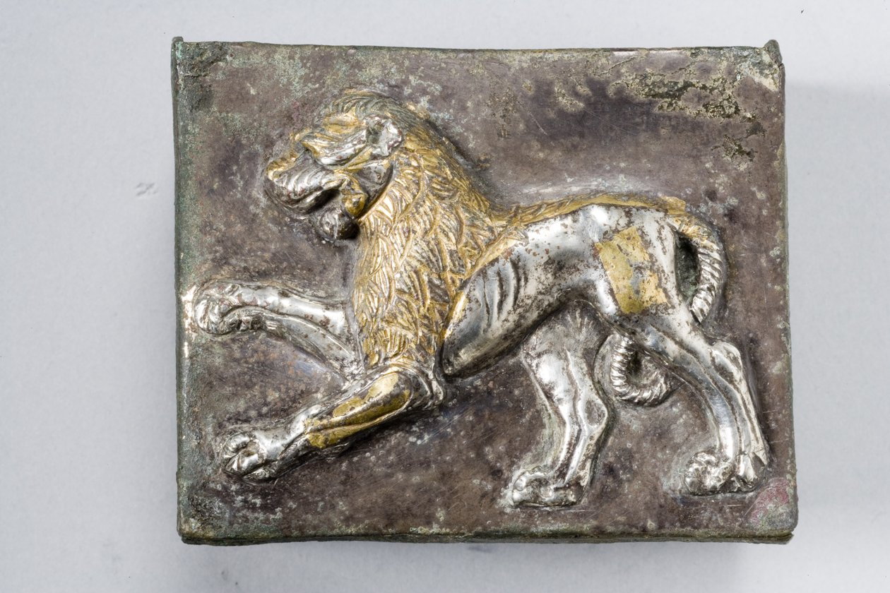Lid of a box, Hellenistic (parcel gilt silver) by Greek
