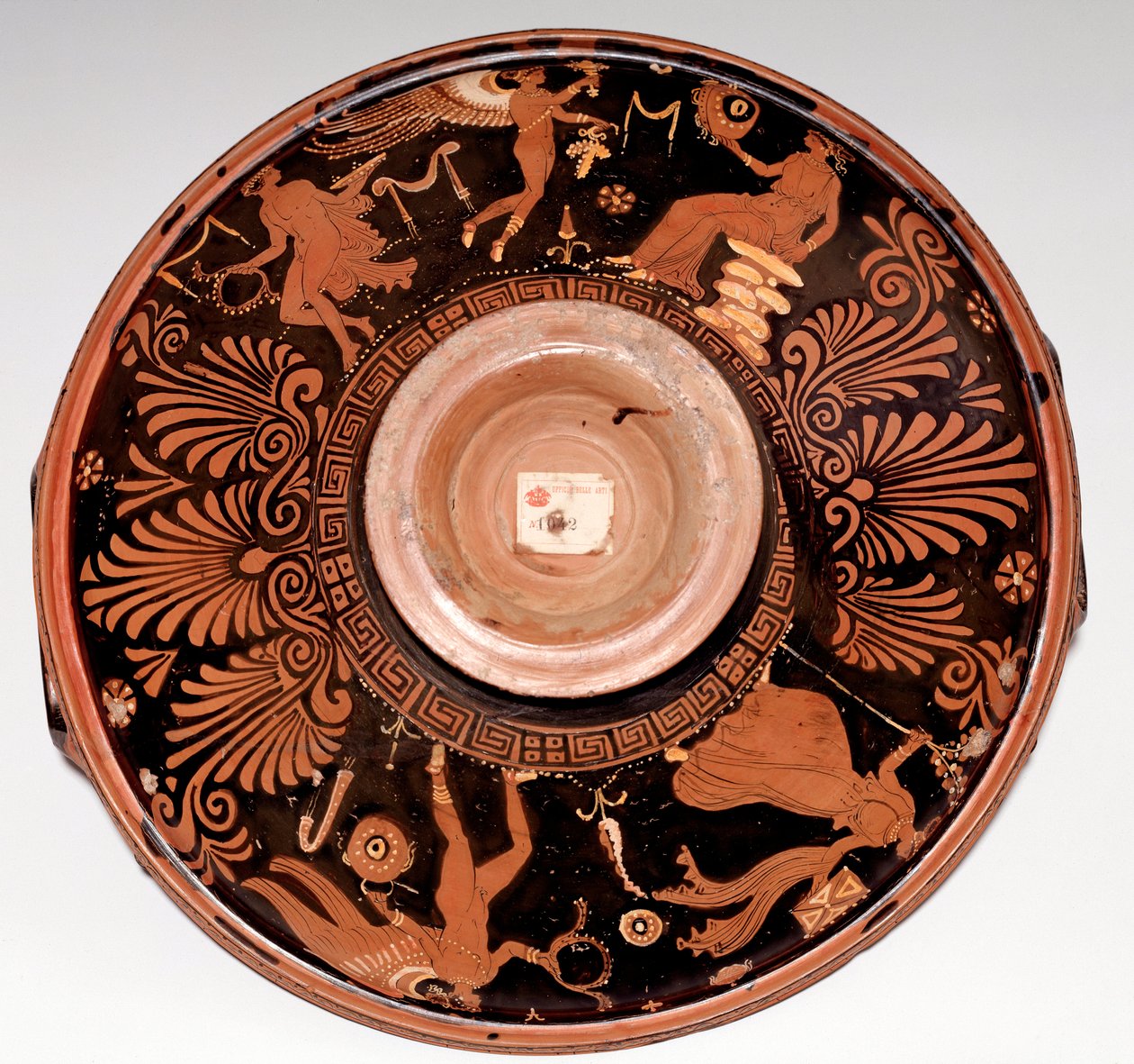 Patera with Maenad and Eros (terracotta, 325-300 BC) by Greek