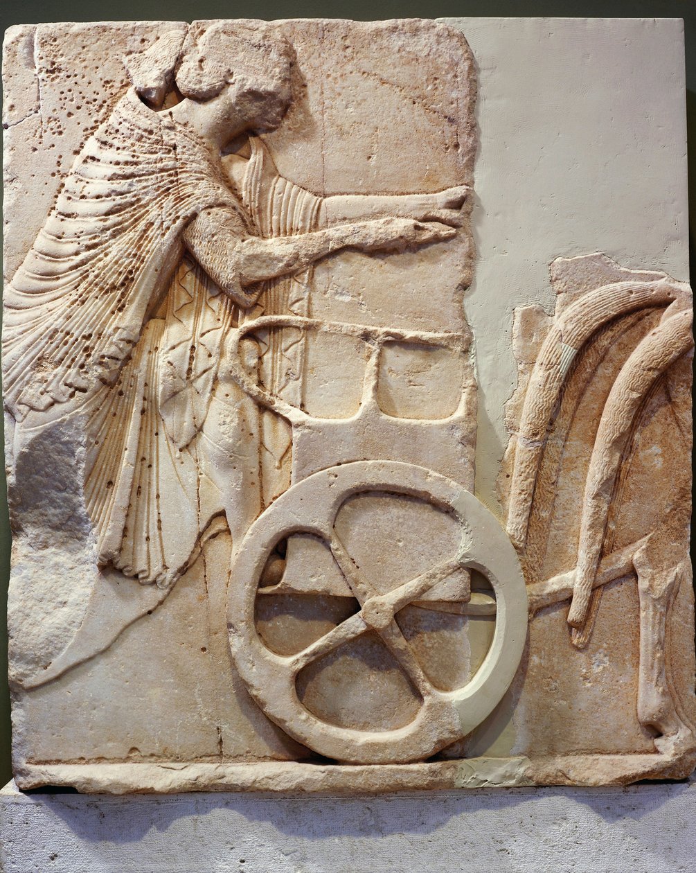 Relief of racer on his chariot, 520 BC by Greek