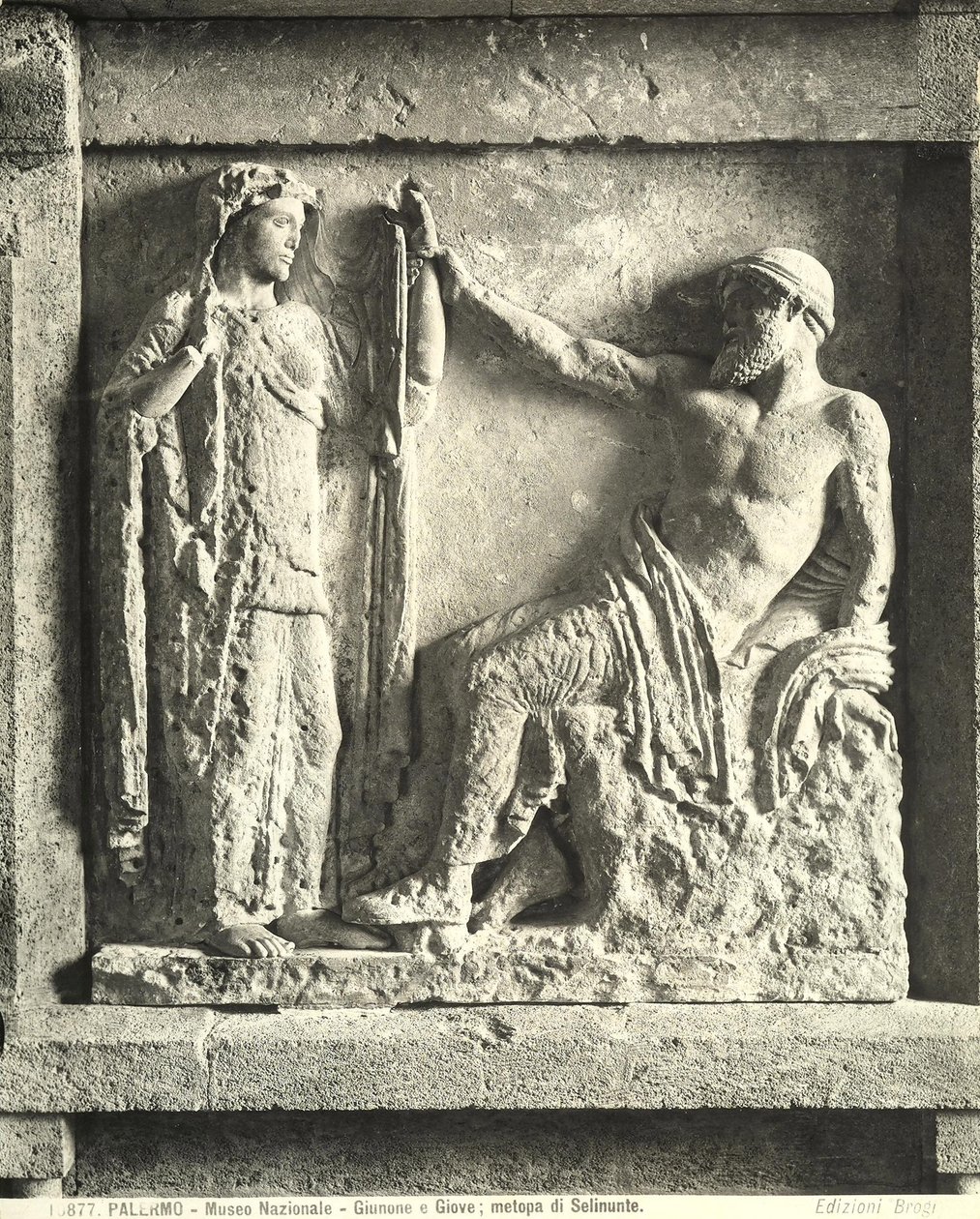 Zeus and Hera, metope from Temple E in Selinunte, Sicily by Greek