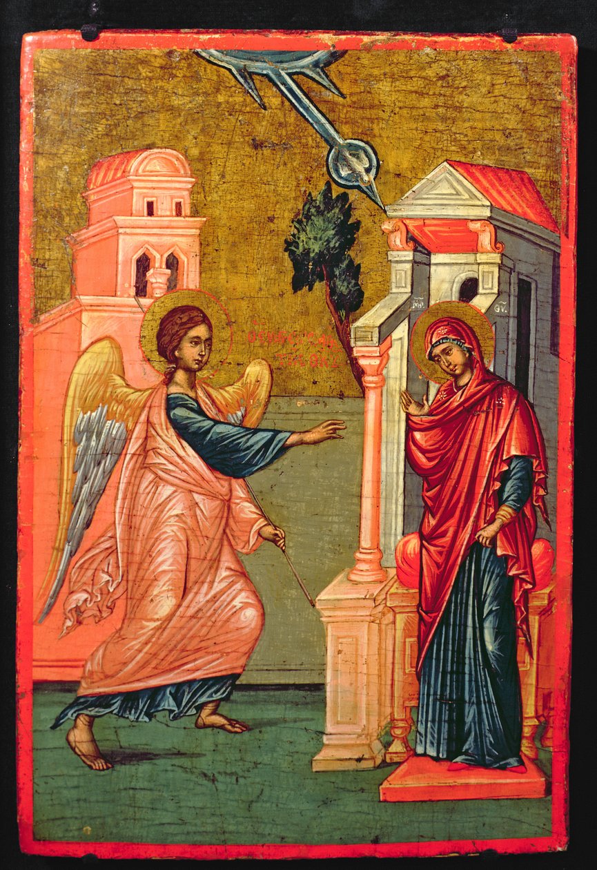 Annunciation, Greek Icon by Greek School