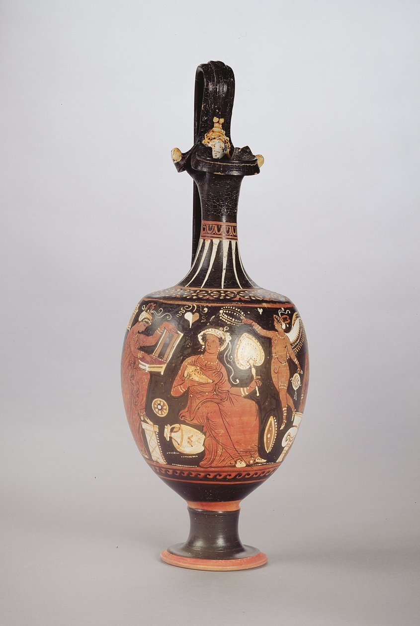 Red and white figure Oinochoe by Greek School