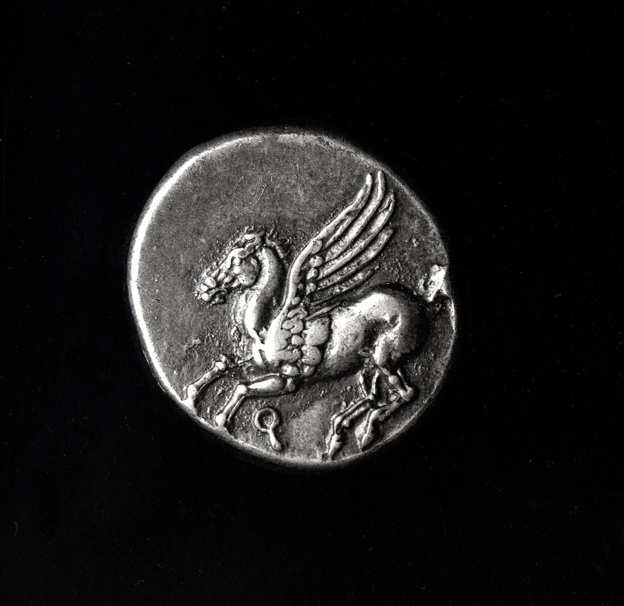 Reverse side of a coin depicting Pegasus, from Corinth, 700-300 BC by Greek School