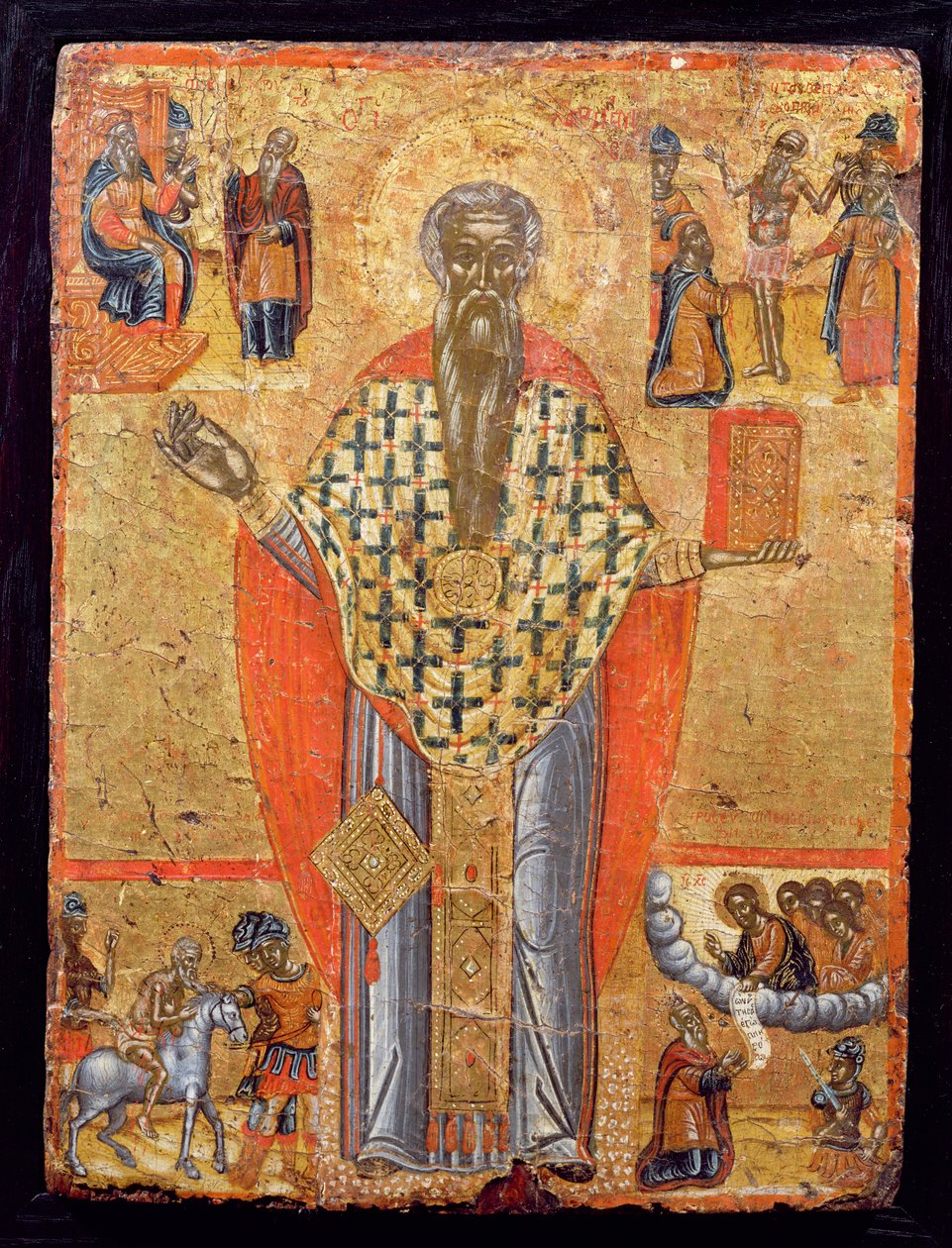 St. Charalambos, icon, from Macedonia, late 16th century by Greek School